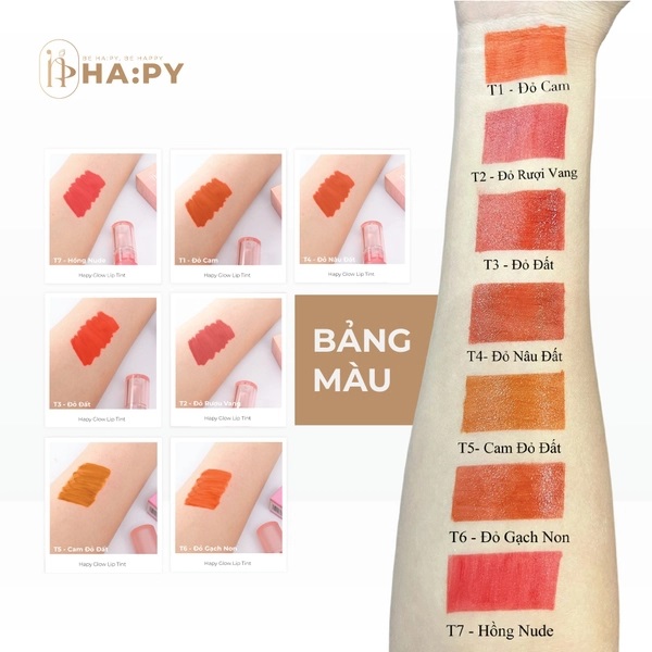 Bảng màu son Tint Hapy